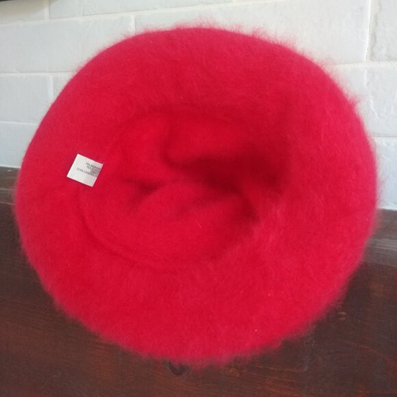 Vintage Parkhurst made in Canada 75% angora red tam hat cap lambswool wool blend - Picture 7 of 13
